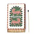 Jumbo matches by Paddywax. Matchbox with tiger design and 75 matches on a white background
