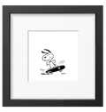 Peanuts Skateboard Framed Print Handmade