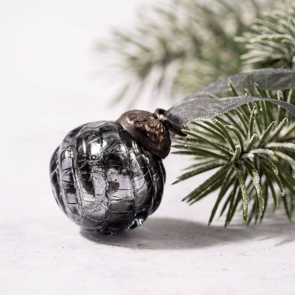 Slate Crackle - Set of 6 Mini Baubles