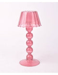 Multi Ball Lamp-Style Glass Tealight Holder in Dusky Pink on white background.
