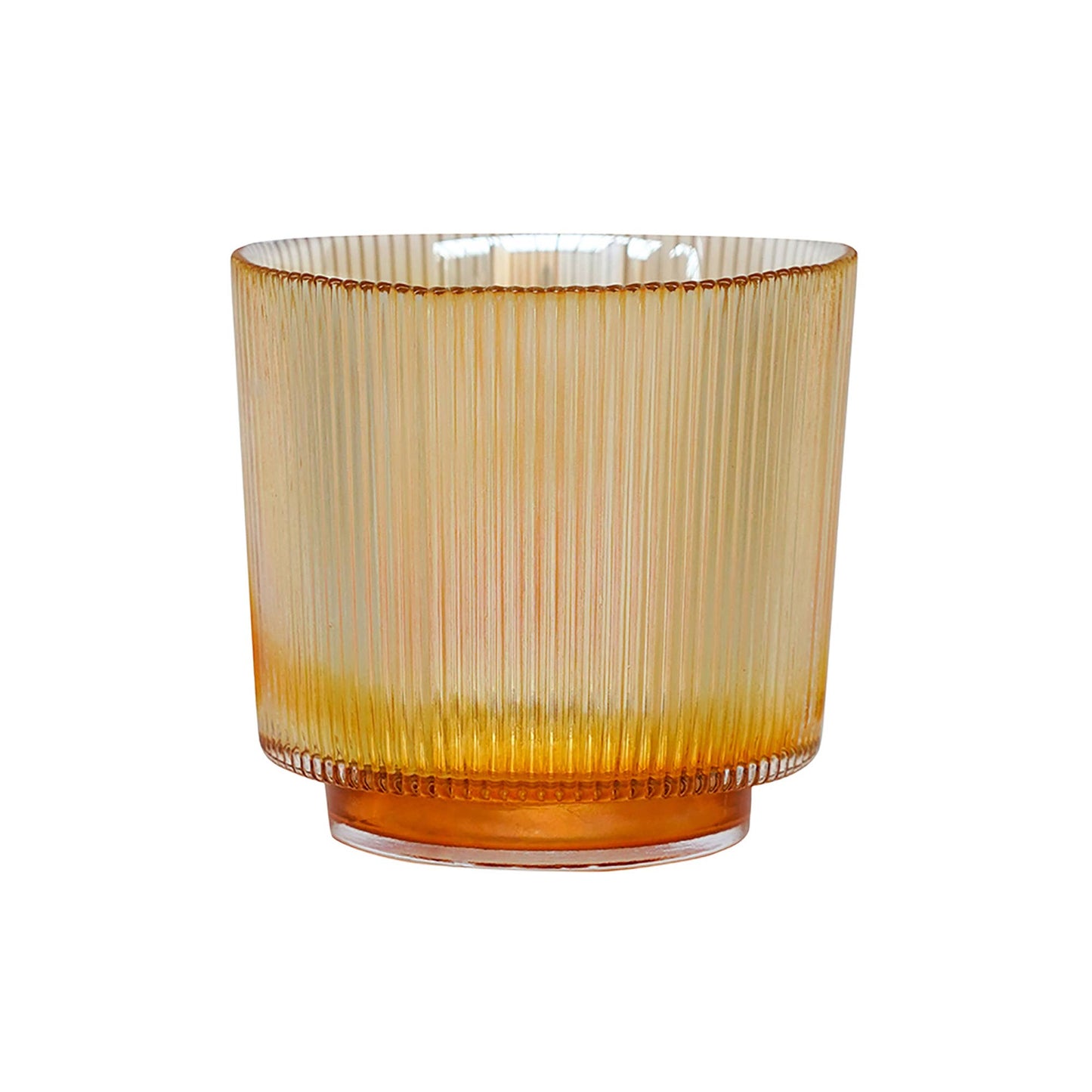 Ribbed Glass Holder, Amber