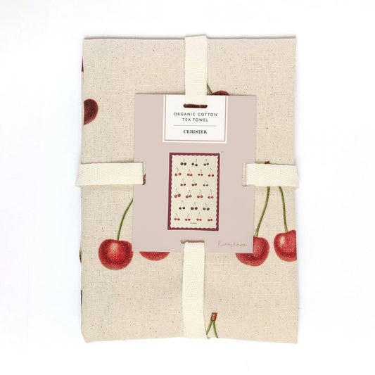 Organic Cotton Tea Towel - Cherries