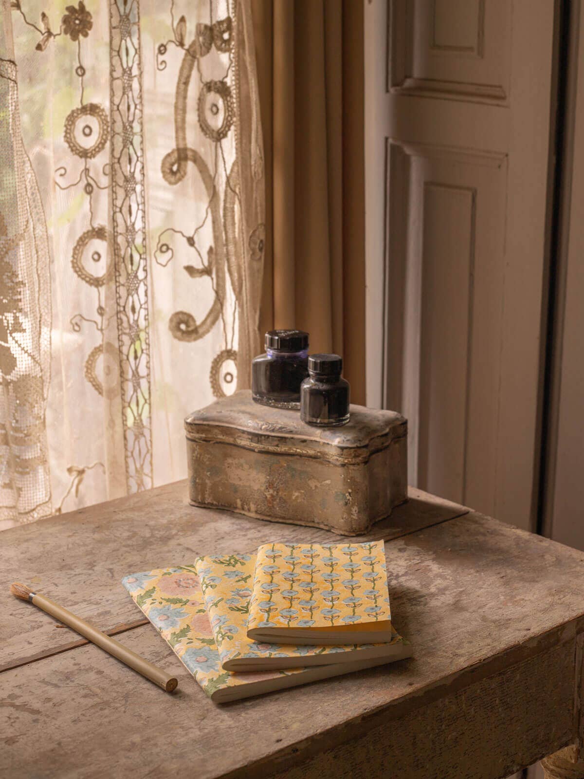 Floribunda Handmade Notebook, Buttermilk