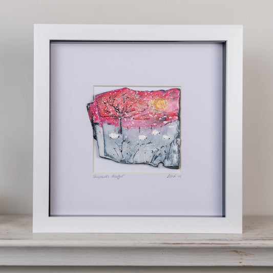 Louise Carrie : Original Wax on Slate Painting, Shepherd's Delight