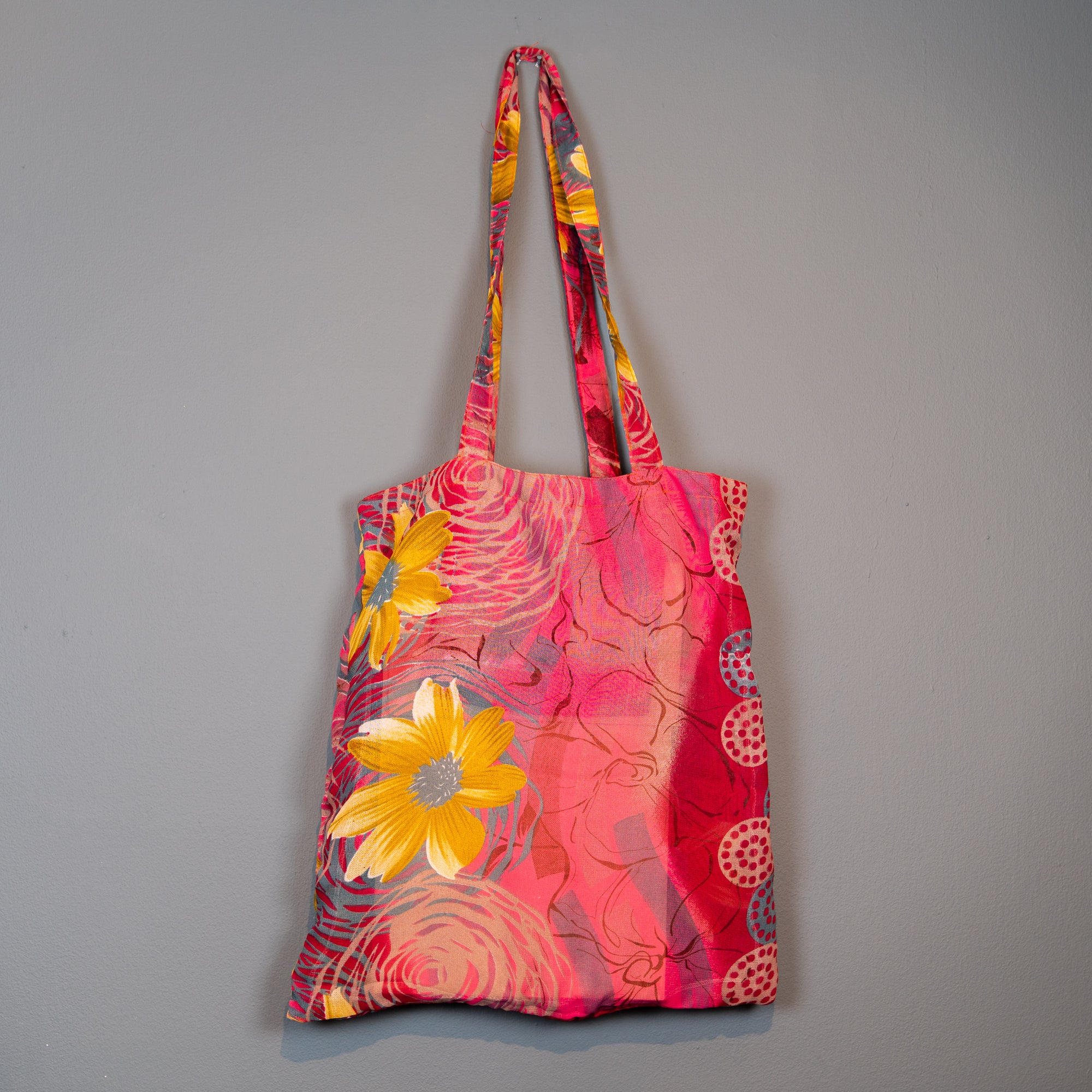 Pink multi coloured shopper