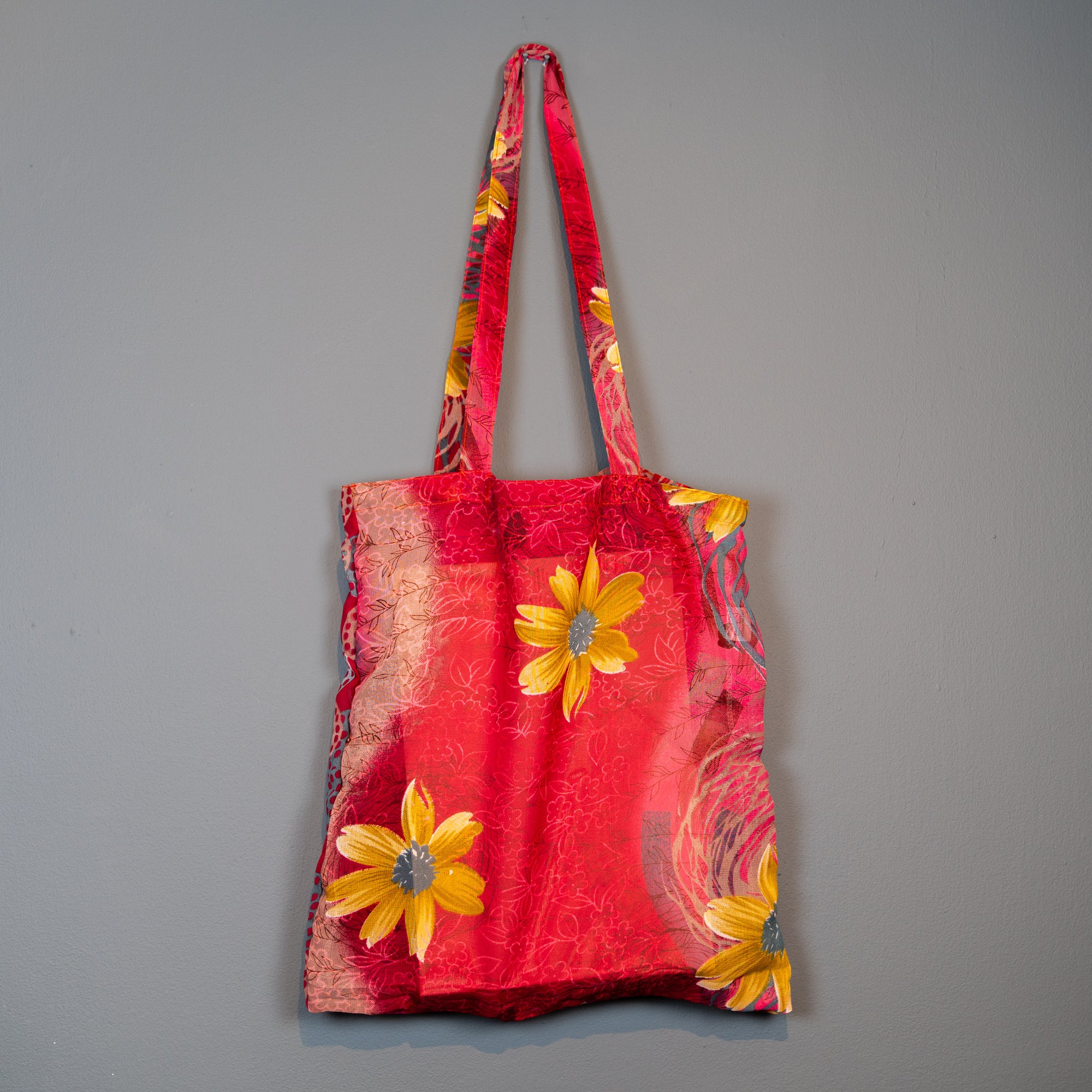 Pink multi coloured shopper