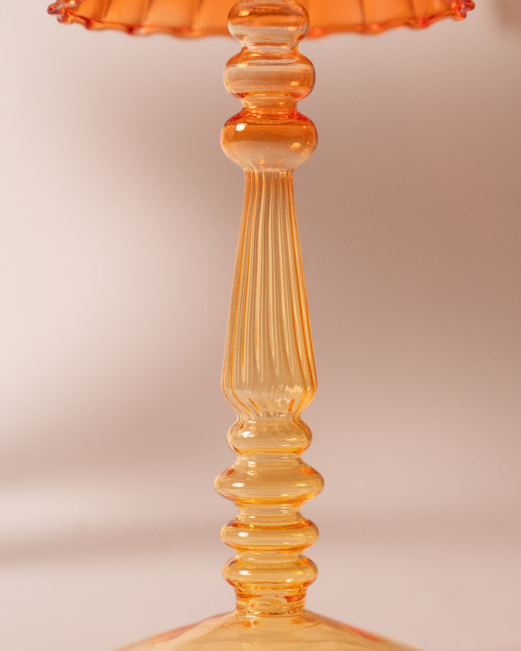 Lamp-Style Glass Tealight Holder Orange/Yellow
