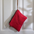Soft Jute Pouch: Cherry red