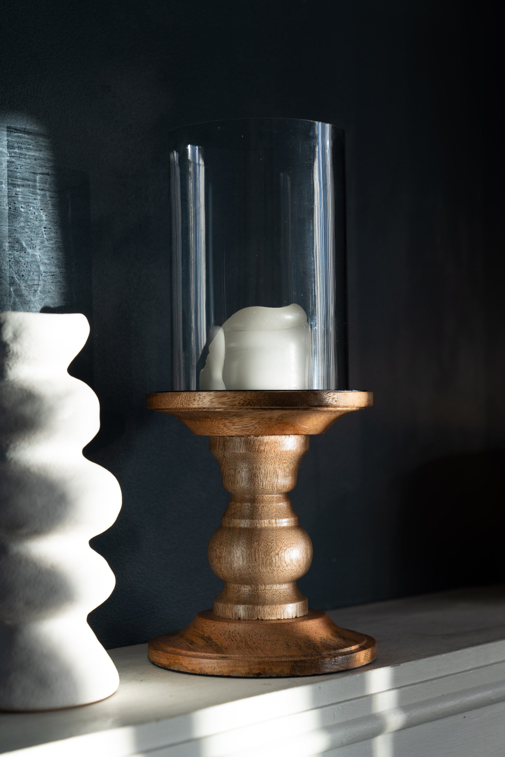 Glass Pillar Candle Holder