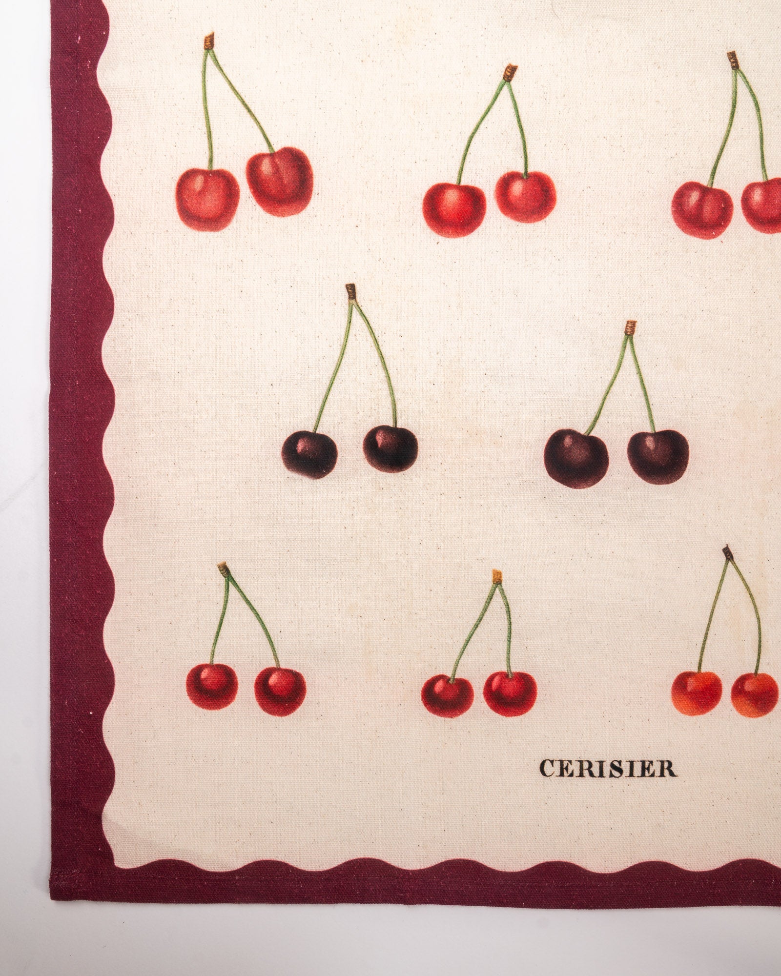 Organic Cotton Tea Towel - Cherries