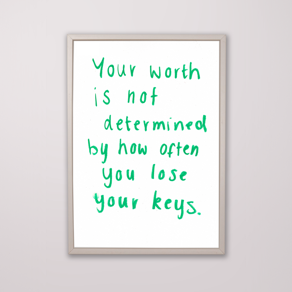 Framed motivational quote on a white background