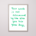 Framed motivational quote on a white background