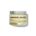 Glass jar with silver lid of sealed cream coloured product called 'Mirror Water" A body RUB balm in 50ml size.
