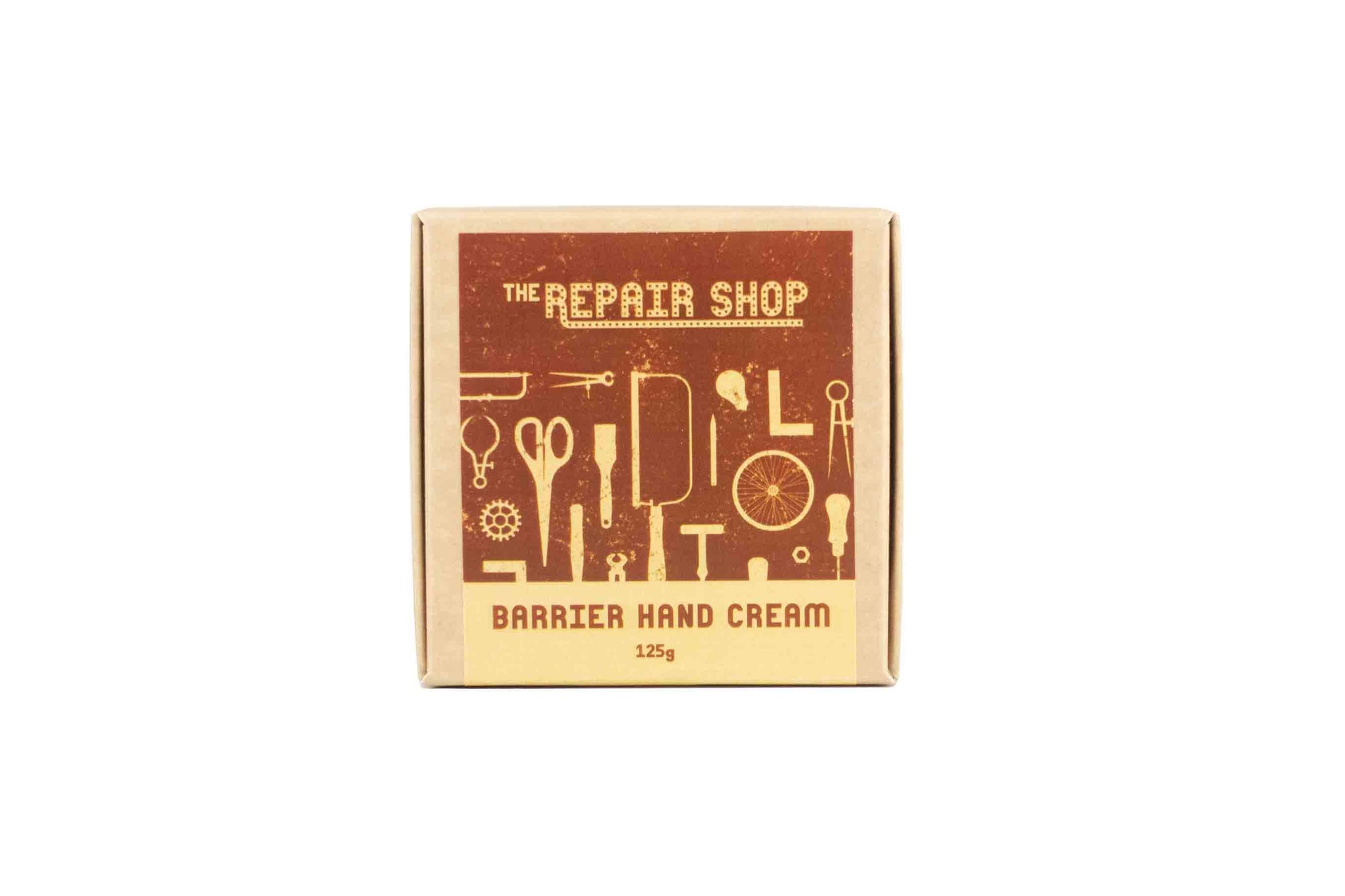 Close up of packaging box on white background.
