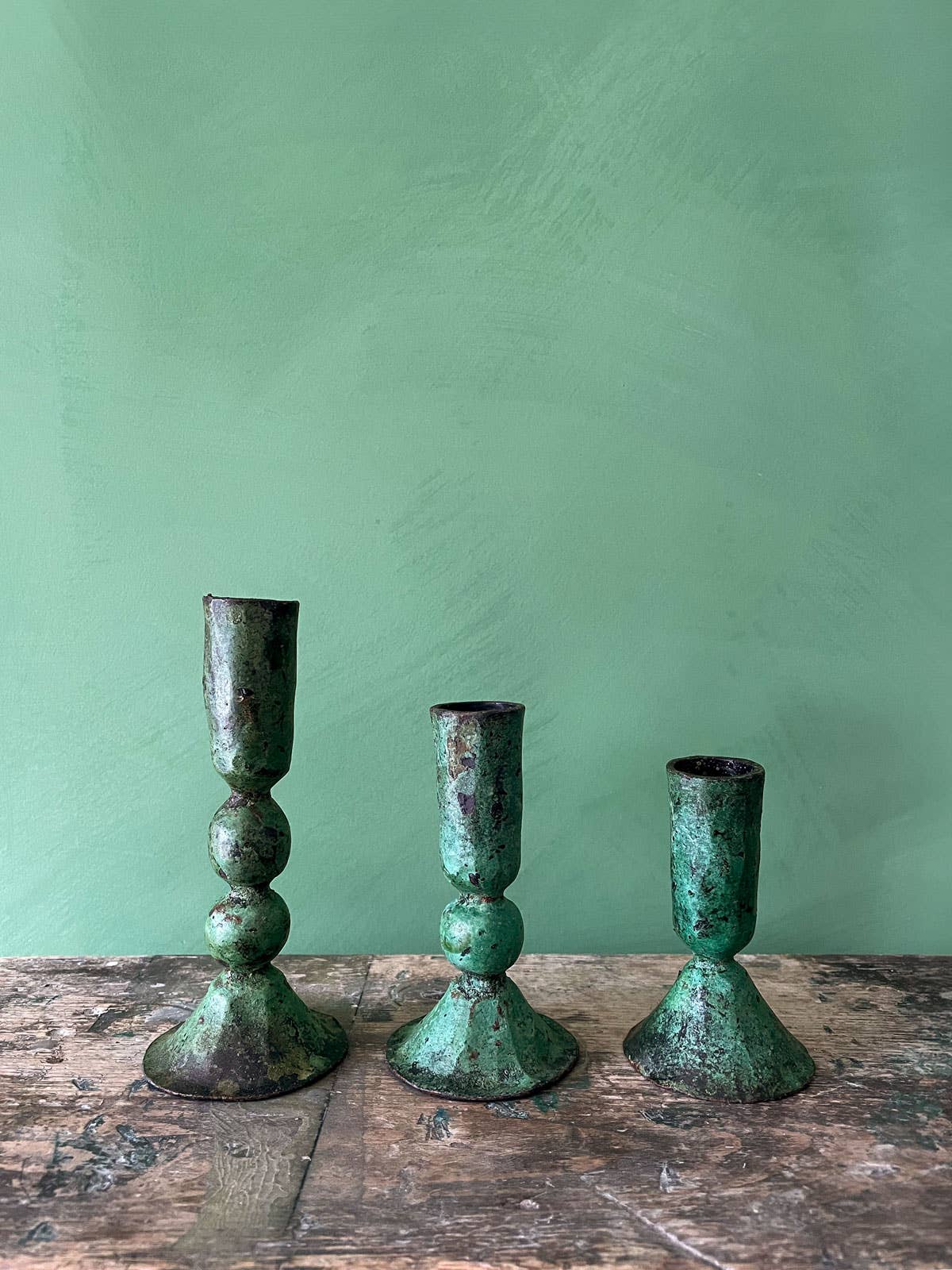 Austen Verdigris Candlesticks