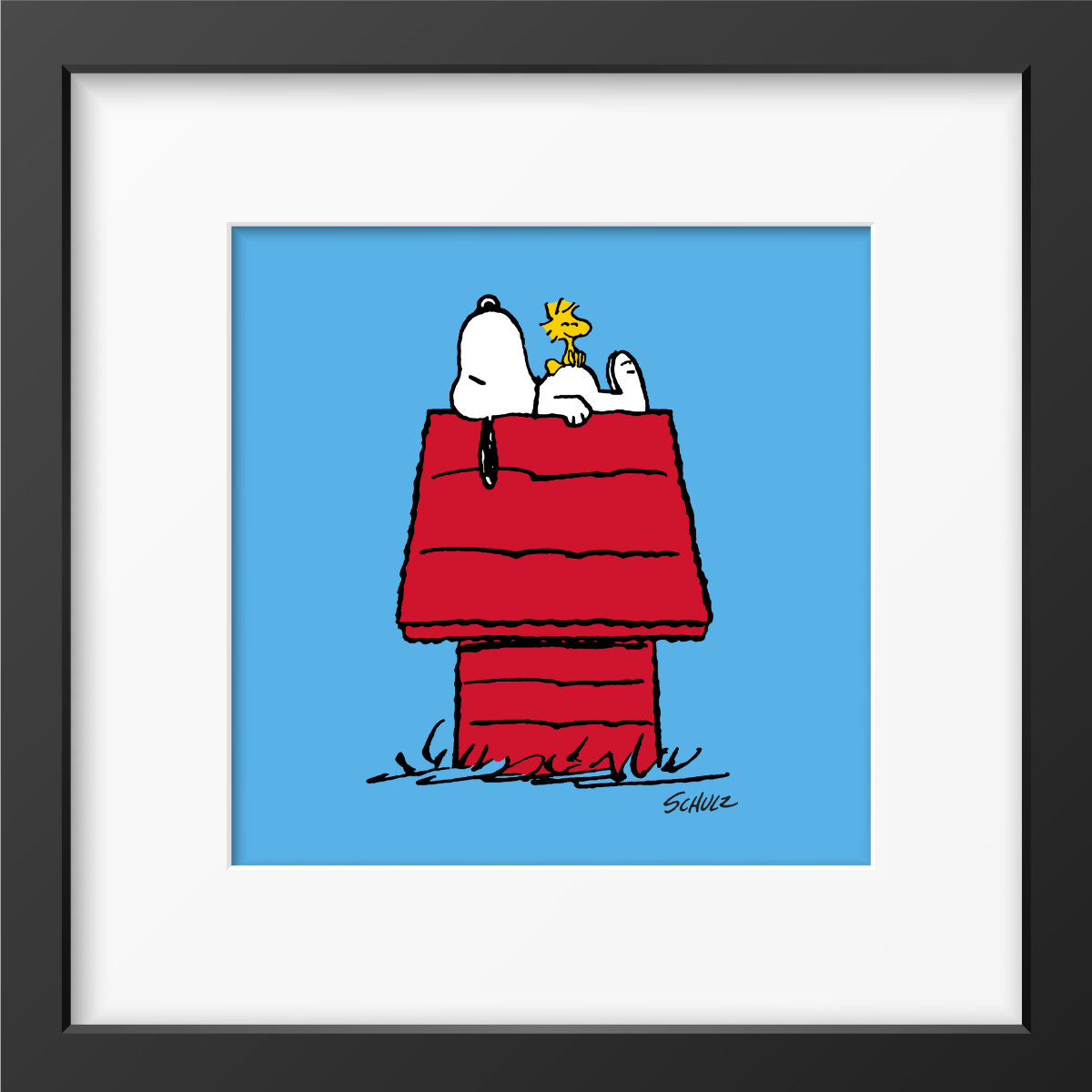 Peanuts House Framed Print Handmade